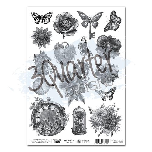 3Quarter Designs Floral Mechanica Acetate