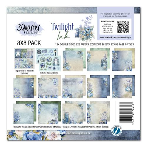 3Quarter Designs Twilight Ink 8x8 Paper Pack & Die Cuts