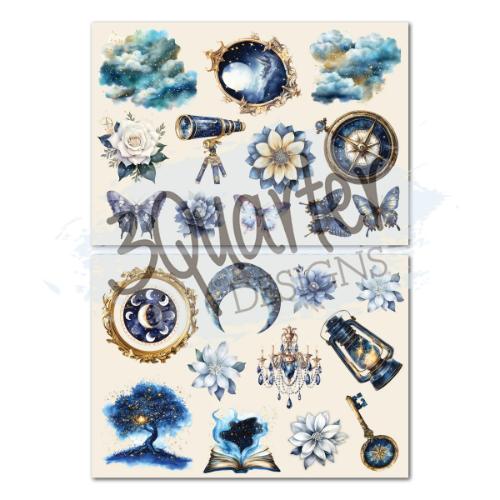 3Quarter Designs Lunar Horoscope 8x8 Paper Pack & Die Cuts set