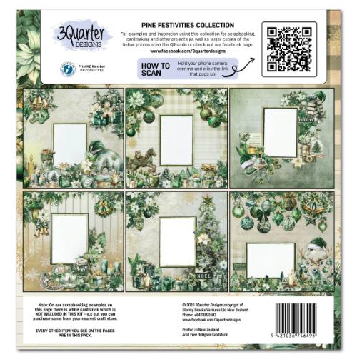 3Quarter Designs Pine Festivities - Scrapbook Collection Pack - Postage as per Actual