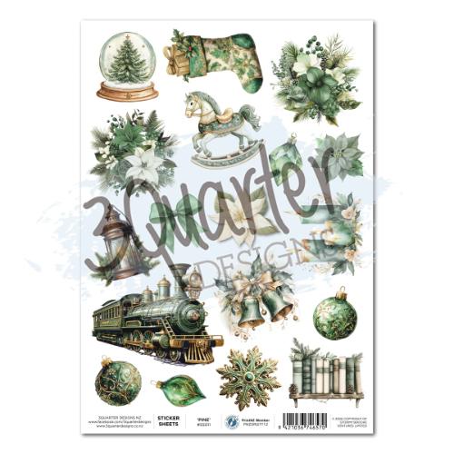 3Quarter Designs Pine Festivities - A4 Sticker Sheet