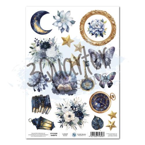 3Quarter Designs Lunar Horoscope A4 Sticker Sheet