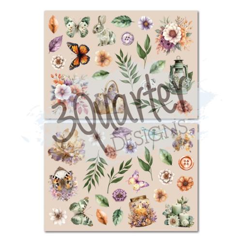 3Quarter Designs Butterfly Grove 8x8 Paper Pack & Die Cuts set