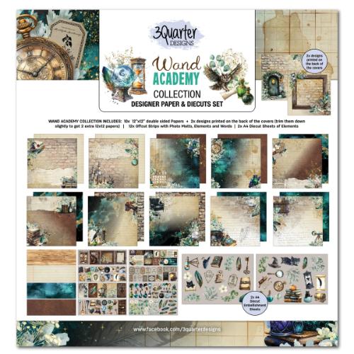 3Quarter Designs Wand Academy 12x12 Designer Paper & Diecuts Set - Postage as per Actual