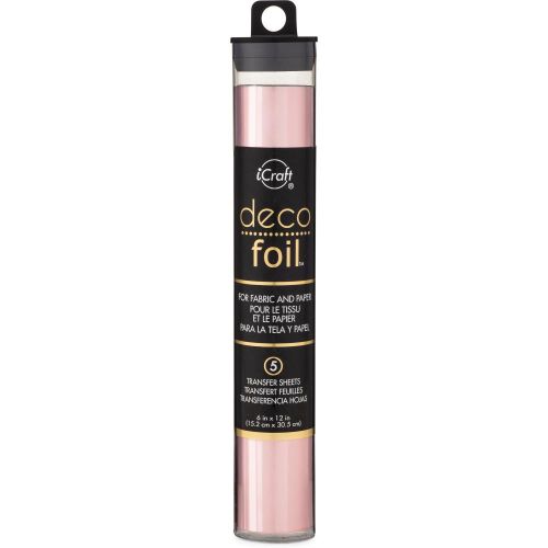 Deco Foil Transfer Sheets 6"X12" 5/Pkg Pink Quartz