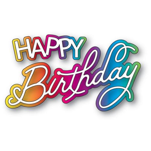 Memory Box - Happy Birthday Celebration Script craft die