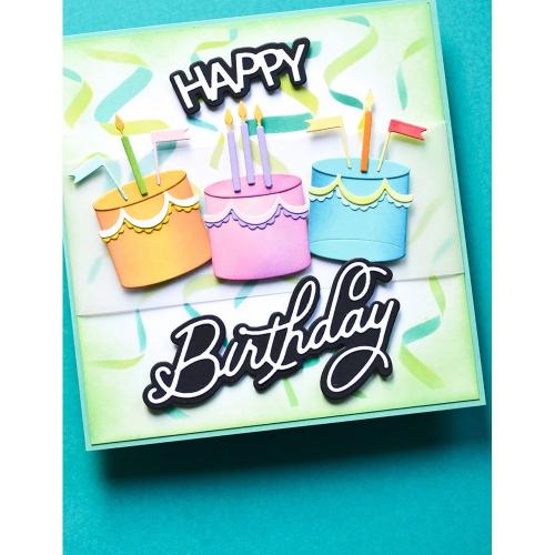 Memory Box - Happy Birthday Celebration Script craft die