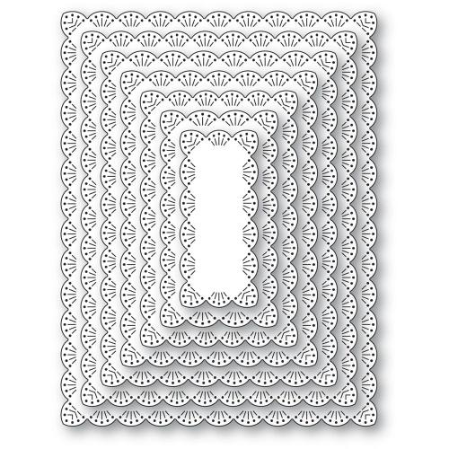 Memory Box - Fan Stitch Scalloped Frames craft die