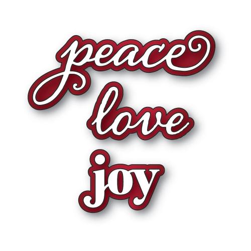 Memory Box - Peace Love Joy Stylish Script craft die