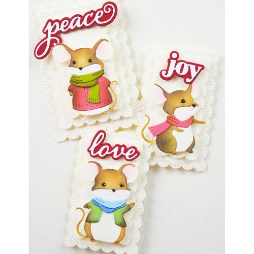 Memory Box - Peace Love Joy Stylish Script craft die
