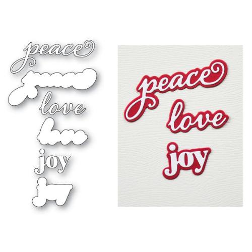 Memory Box - Peace Love Joy Stylish Script craft die