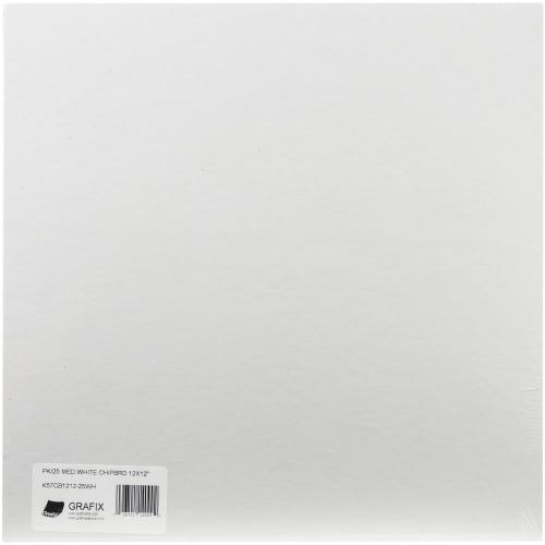 Grafix Medium Weight Chipboard Sheets 12"X12" White - 1 Sheet - Postage as per Actual