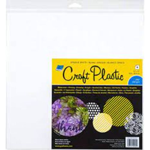 Grafix Craft Plastic Sheets 12"X12" 4/Pkg Opaque White .010 - Postage as per Actual