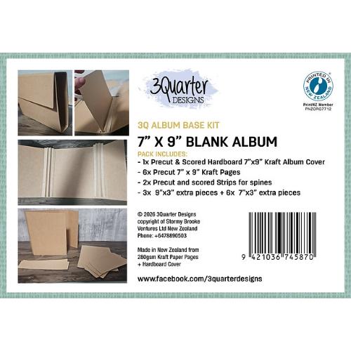 3Quarter Designs 7"x9" Kraft Blank Album Base - Postage as per Actual