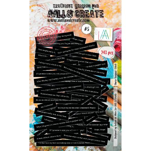Aall and Create Ephemera Die-Cuts - Sharp Tongues Black (AALL-EP-005)