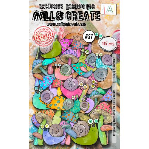 Aall and Create Ephemera Die-Cuts A6 Snails & Shrooms
