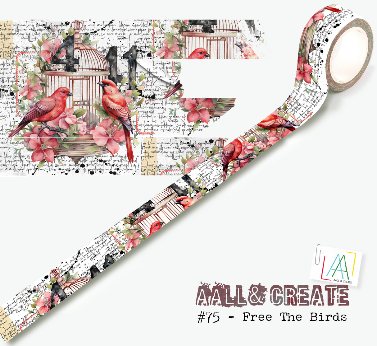 Aall and Create Washi Tape Free The Birds (MT075)
