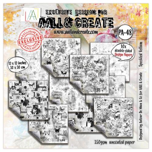 Aall and Create Inkblot Meadow 12x12 Inch Design Paper Speckled Vellum (AALL-PA-048) - Postage as per Actual