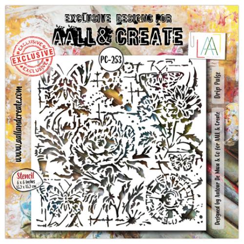 Aall and Create Petal Cipher 6x6 Inch Stencil Drip Pulse (AALL-PC-253)