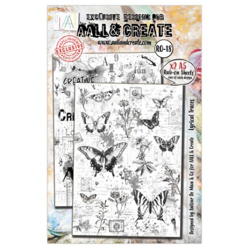 Aall and Create Whispering Botanica A5 Rub-Ons Lyrical Traces (AALL-RO-018)