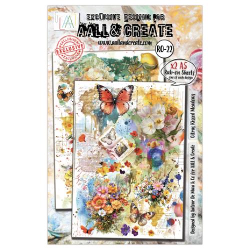 Aall and Create Radiant Florals A5 Rub-Ons Citrus Kissed Meadows (AALL-RO-022)