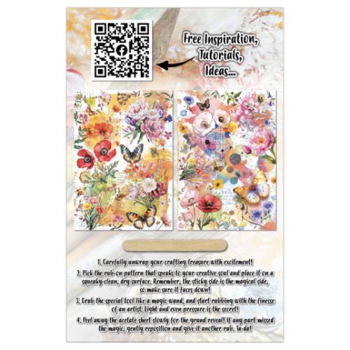 Aall and Create Radiant Florals A5 Rub-Ons Dancing Poppies (AALL-RO-023)