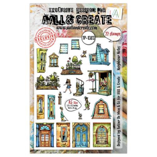 Aall and Create AALLtropolis Stamp Set A5 Neighbour Notes (AALL-TP-1303)