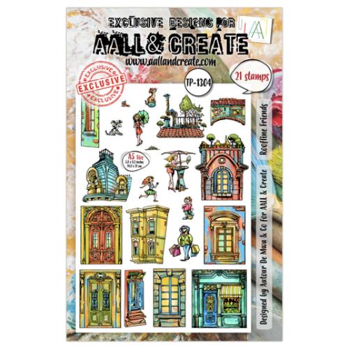 Aall and Create AALLtropolis Stamp Set A5 Roofline Friends (AALL-TP-1304)