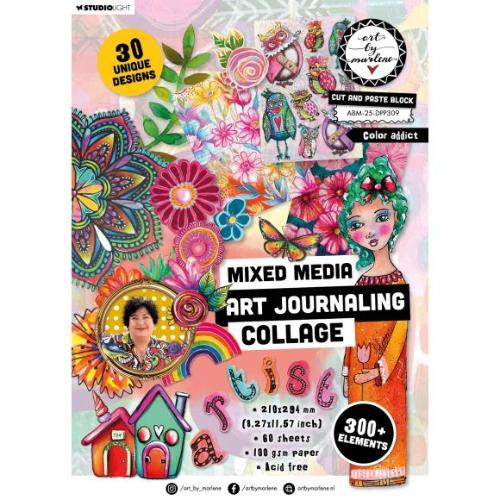 Art By Marlene Color Addict A4 Cut And Paste Block - Mixed Media/Art Journaling/Collage (ABM-25-DPP309) - Postage as per actual