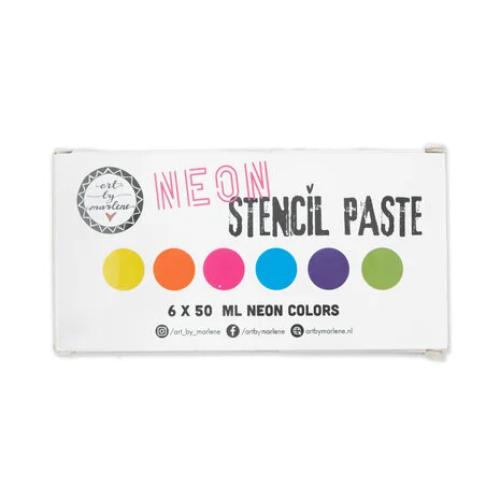 Art By Marlene Neon Stencil Paste 6x50ml (ABM-25-PASTE08)
