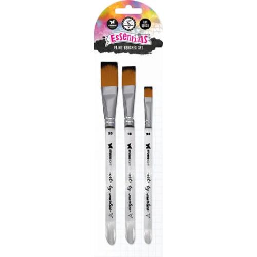 Art By Marlene Essentials Paint Brushes Set Flat (3pcs) (ABM-ES-BRUSH01) (BASIC)