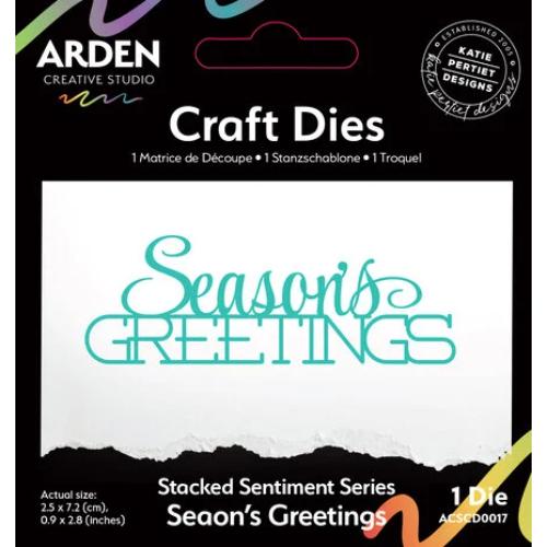 Arden Creative Studio Sentiment Series Craft Die Stacked Season's Greetings (ACSCD0017)