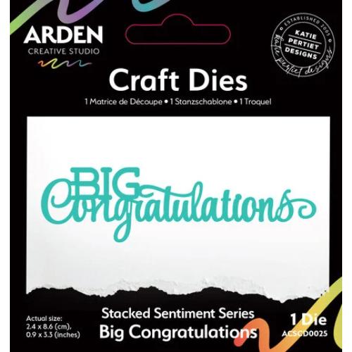 Arden Creative Studio Laurel Grove Stacked Sentiment Series Craft Die Big Congratulations (ACSCD0025)