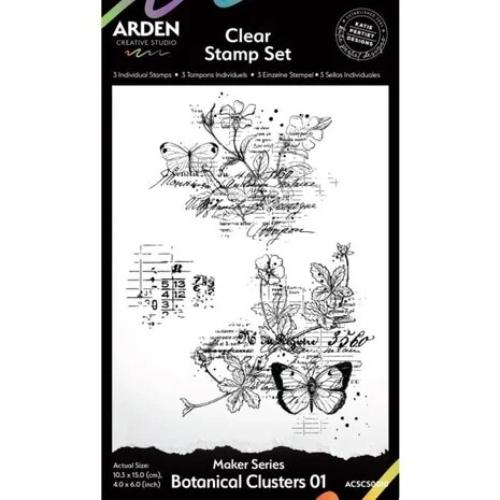 Arden Creative Studio Maker Series 4x6 Inch Clear Stamp Set - Botanical Clusters 01 (ACSCS0010)