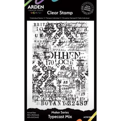 Arden Creative Studio Laurel Grove Maker Series 4x6 Inch Background Stamp Typecast Mix (ACSCS0018)