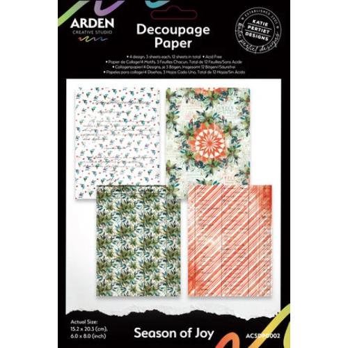 Arden Creative Studio Season of Joy 6x8 Inch Decoupage Paper (ACSDP0002)