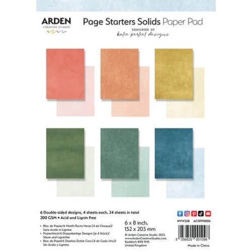 Arden Creative Studio Page Starters Solids 6x8 Inch Paper Pad (ACSPP0006)