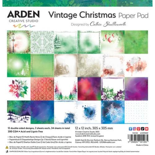 Arden Creative Studio Vintage Christmas 12x12 Inch Paper Pad (ACSPP0007) - Postage as per Actual
