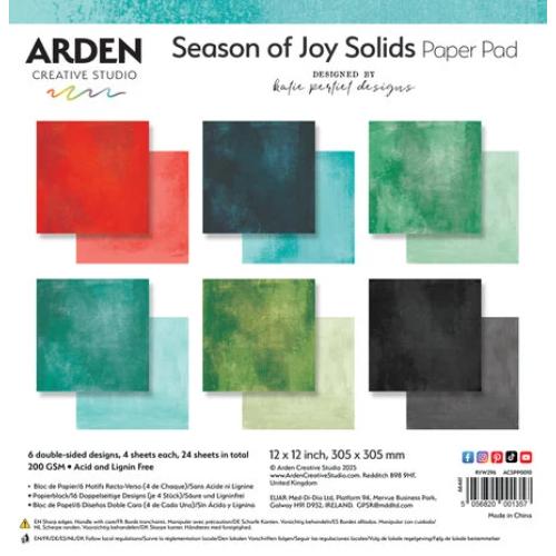 Arden Creative Studio Season of Joy Solids 12x12 Inch Paper Pad (ACSPP0010) - Postage as per Actual