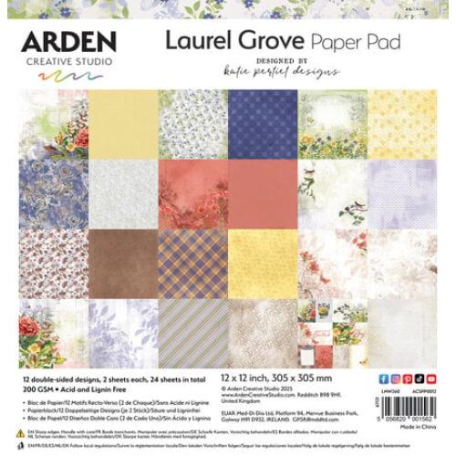 Arden Creative Studio Laurel Grove 12x12 Inch Paper Pad (ACSPP0012) - Postage as per Actual