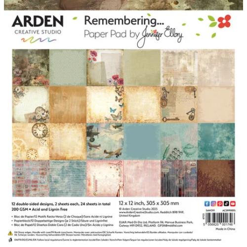 Arden Creative Studio Remembering - 12x12 Inch Paper Pad (ACSPP0015) - Postage as per Actual