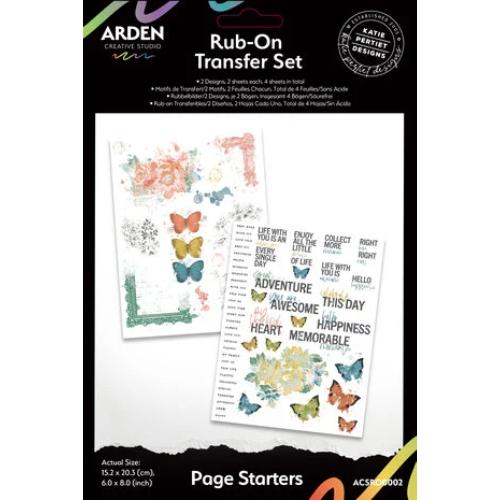 Arden Creative Studio Page Starters 6x8 Inch Rub-On Transfer Set (ACSRO0002)
