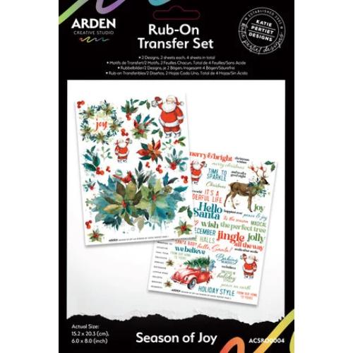 Arden Creative Studio Season of Joy 6x8 Inch Rub-On Transfer Set (ACSRO0004)