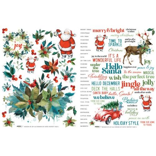 Arden Creative Studio Season of Joy 6x8 Inch Rub-On Transfer Set (ACSRO0004)