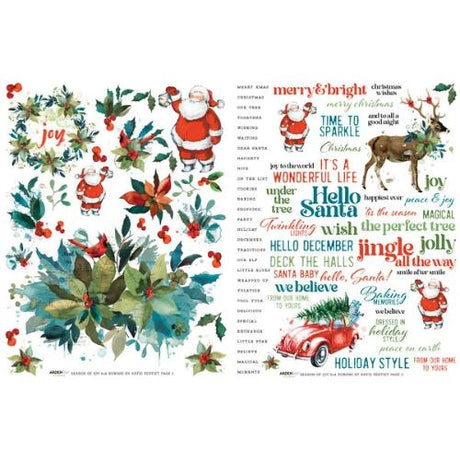 Arden Creative Studio Season of Joy 6x8 Inch Rub-On Transfer Set (ACSRO0004)