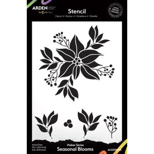 Arden Creative Studio Maker Series 6x8 Inch Stencil Seasonal Blooms (ACSST0008)