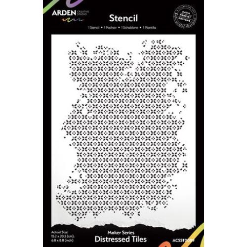 Arden Creative Studio Laurel Grove Maker Series 6x8 Inch Stencil Distressed Tiles (ACSST0009)