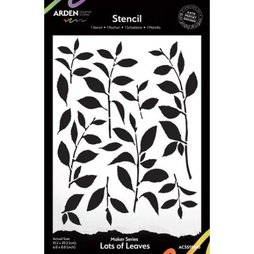 Arden Creative Studio Laurel Grove Maker Series 6x8 Inch Stencil Lots of Leaves (ACSST0010)