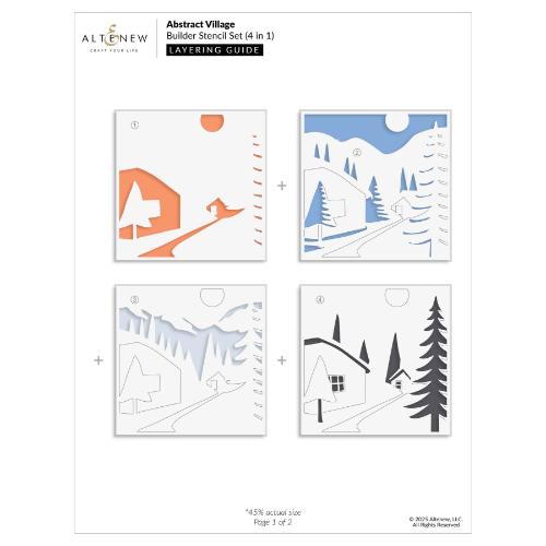 Altenew - Abstract Village Builder Stencil Set (4 in 1)