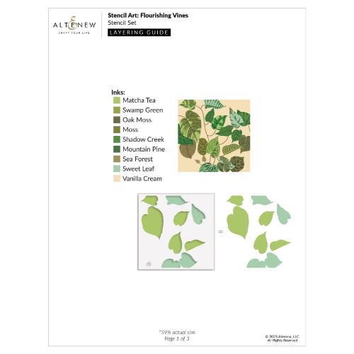 Altenew - Stencil Art: Flourishing Vines Layering Stencil Set (6 in 1)